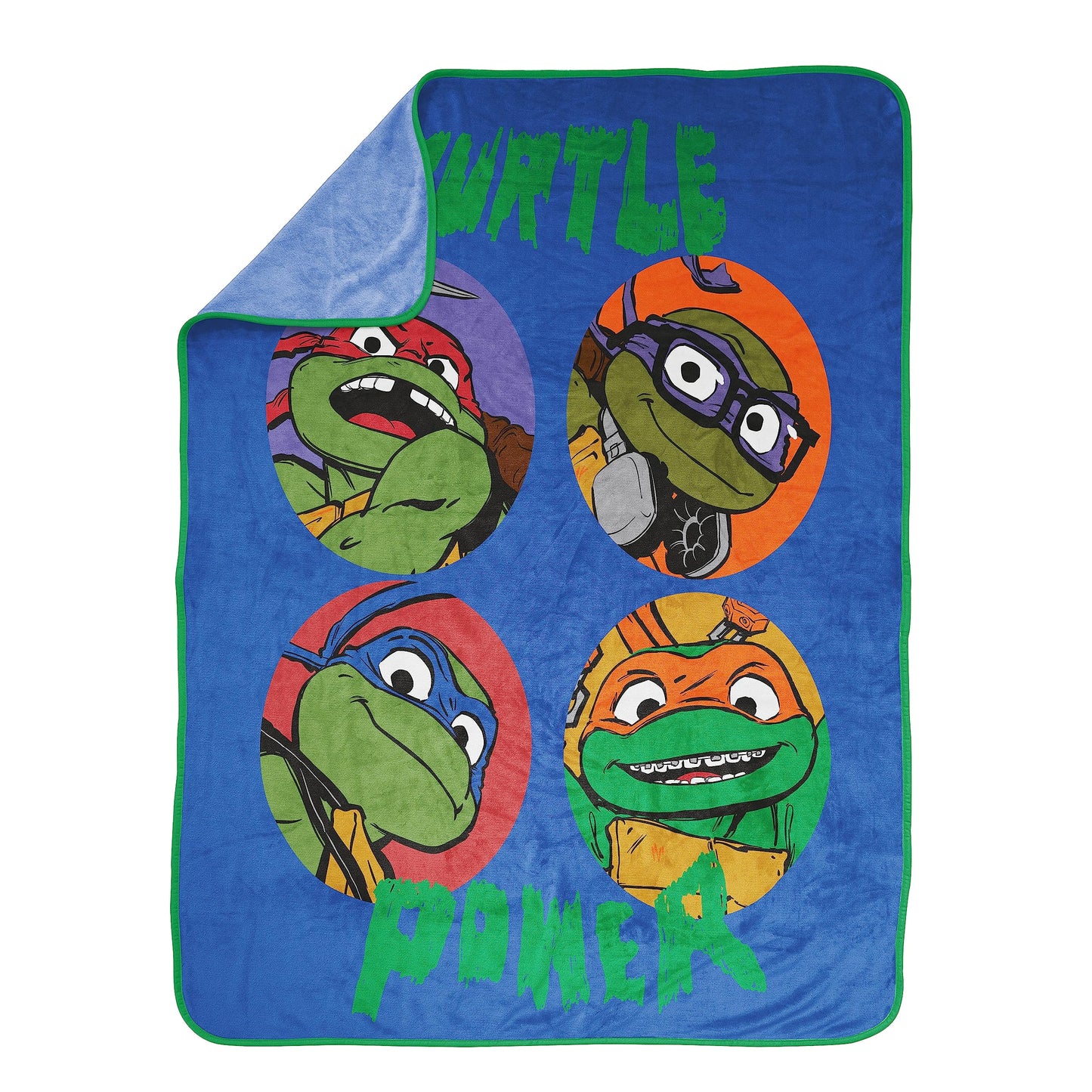 Jay Franco Plush Throw Blanket – 46" x 60" Inches Kids Hero Soft & Cozy Fleece Throw for Bedroom & Couch Décor, Official Licensed Product, Blue - Teenage Mutant Ninja Turtles