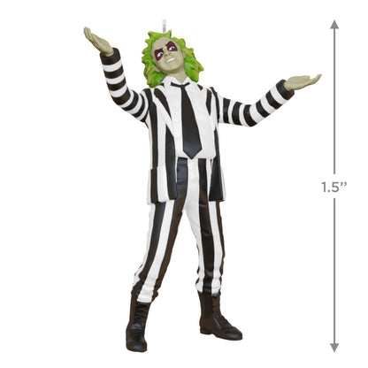 Hallmark Keepsake Beetlejuice Mini Christmas Ornament (Black and White Striped Suit) 1.5" Tiny Ornament for Tabletop Tree