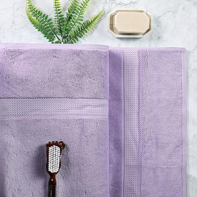SUPERIOR Egyptian Cotton Pile Bath Sheet Set of 2, Ultra Soft Luxury Towels