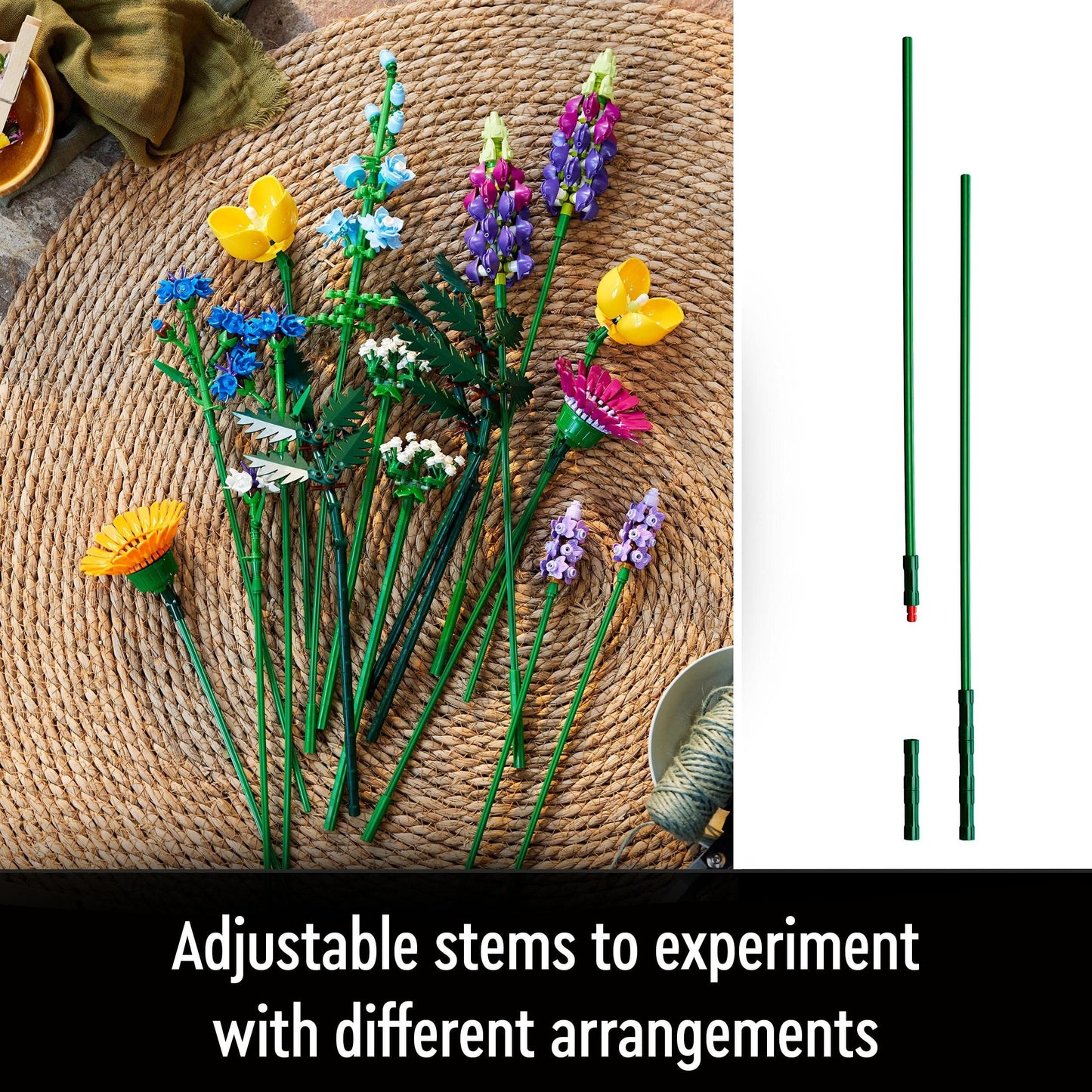 LEGO Botanicals Wildflower Bouquet Set - Artificial Flowers - Gifts for Mother's Day with Poppies and Lavender - Home Office Decor Set for Adults - Botanical Collection - 10313
