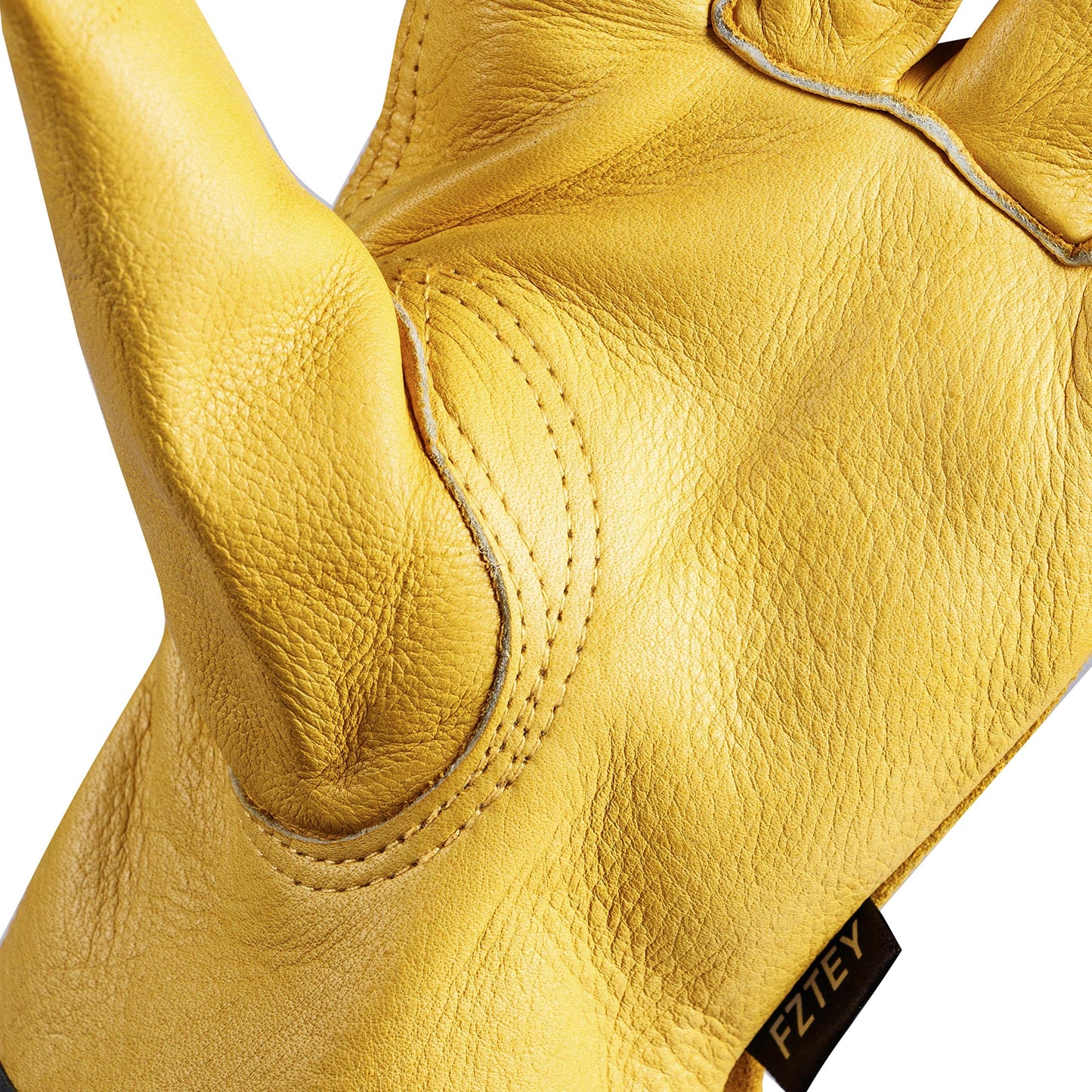 FZTEY 2 Pairs Gardening Work Gloves Ladies, Safety Protective Leather Gauntlets for Men & Women Birthday & Christmas Gifts 7(Small, Yellow)