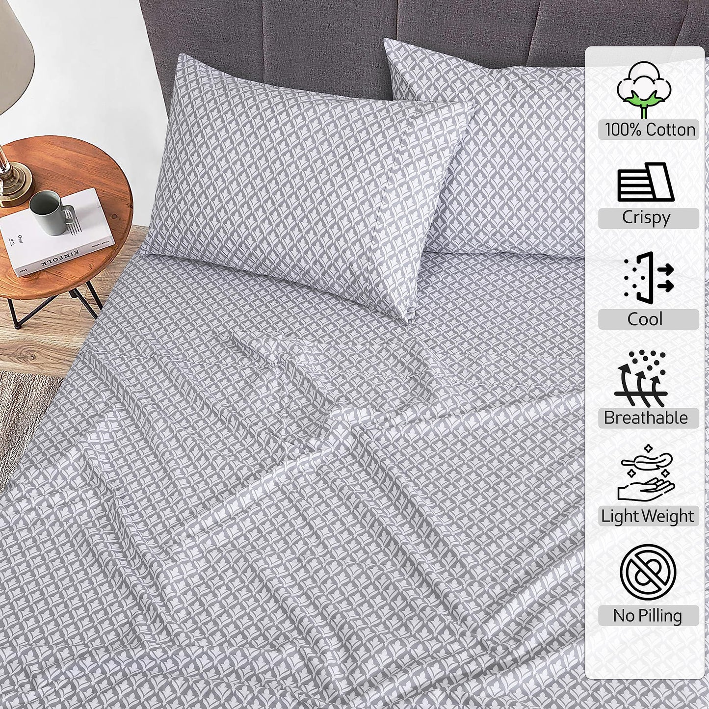 RUVANTI 100% Cotton Percale Sheets Full Size, Idiomatic Expression