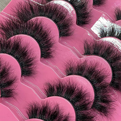 Mink Lashes 8D False Eyelashes Wispy Eye Lashes Cat-Eye Long 18 MM Dramatic FANXITON 7 Pairs Pack Volume Thick Faux Mink Lashes Multipack