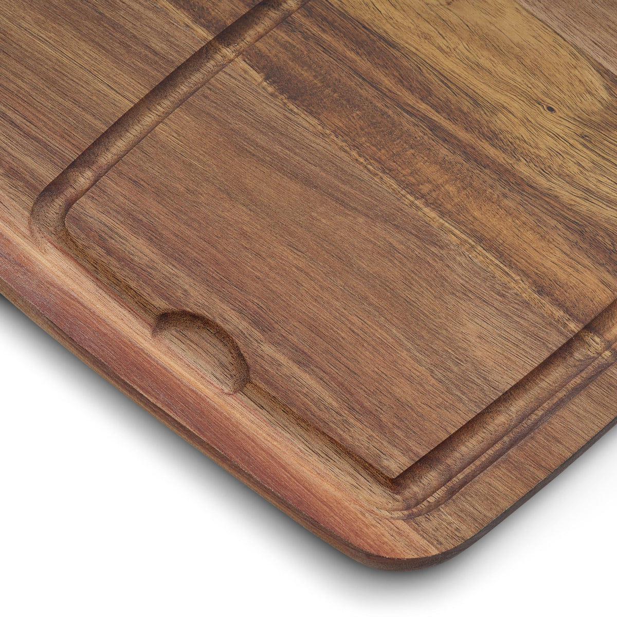 HexClad 4-Piece Bistecca Wooden Steak Plate Set with Juice Channel for Meats, Stackable Design with Straight Edges and Completely Flat Base, Easy to Clean, Lightweight and Durable