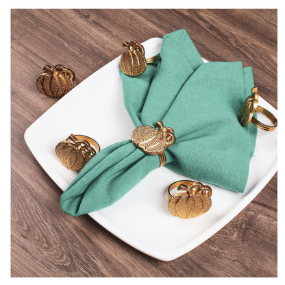 Set of 12 Decorative Metal Napkin Ring - Antique Copper Pineapple Lightweight Napkin Rings - Table Accents for Elegant Dining, Weddings & Everyday Celebrations (Gold)- ALPHA Living HOME