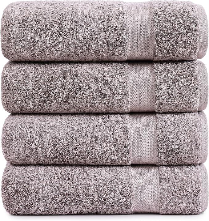 LANE LINEN 100% Mercerized Cotton Bath Sheets Set of 4