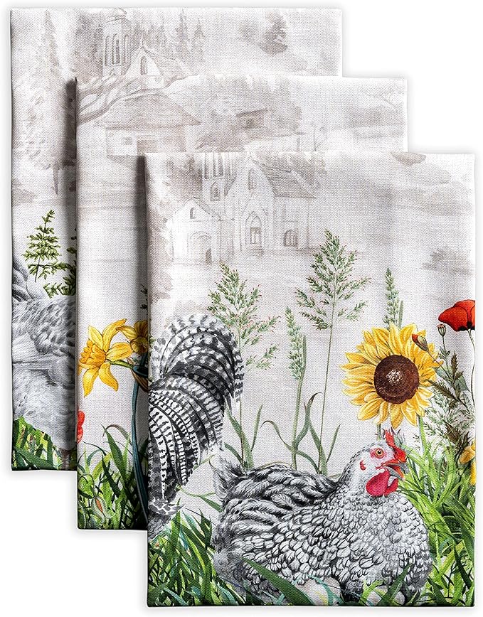 Maison d' Hermine Kitchen Towels Set of 3 100% Cotton 27.50" x 20" Reusable