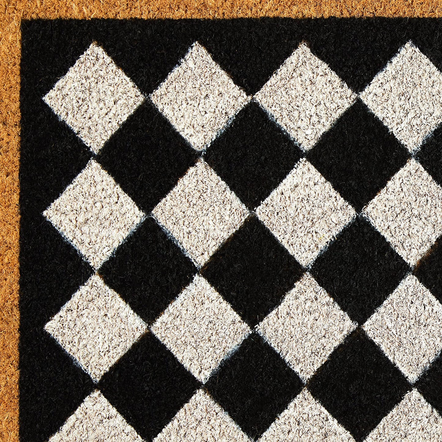 DII Natural Coir Geometric Modern Outdoor Door Mat, Front Porch Décor, 17x29, Harlequin