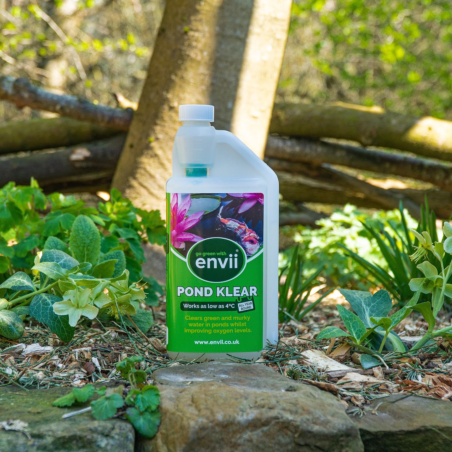 Envii Pond Klear - Natural Green Pond Water Treatment, Clears Green and Murky Water for Crystal Clear Healthy Water, Safe for all Fish and Wildlife -1L Treats 40,000 Litres