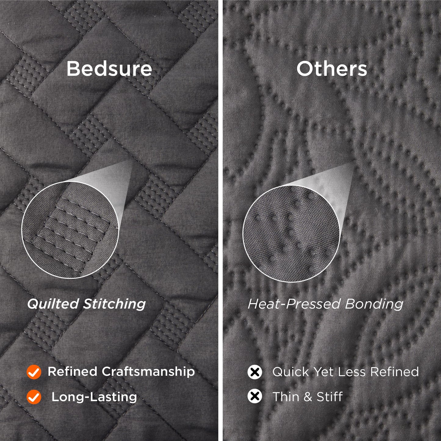 Bedsure Quilts Queen Size - Grey Bedspreads Queen Size with Basket Weave Pattern, Soft Quilt Bedding Set, Lightweight Comforter Set Coverlet for All Seasons with 2 Pillow Shams (90" x 96")