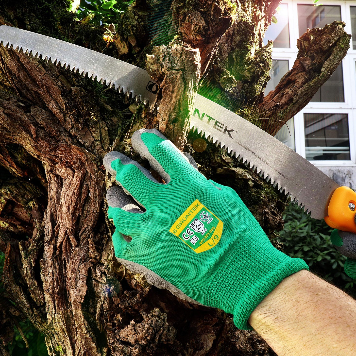 GRÜNTEK 5 Pairs Gardening Work Gloves - Size XL / 10 Gloves Latex coated, for private and commercial use
