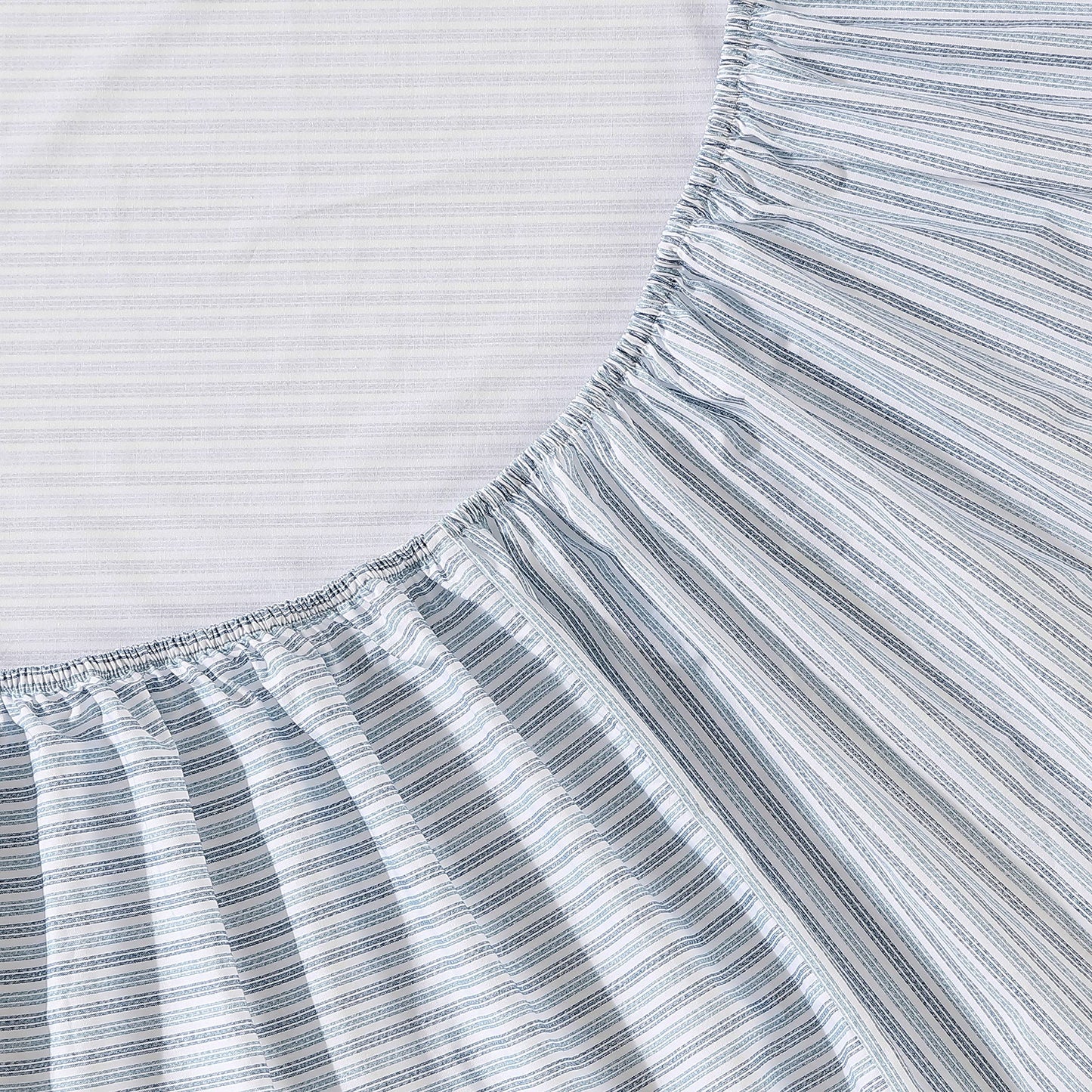 Eddie Bauer - Twin Sheet Set with Fitted Sheet & Pillowcase, 100% Cotton Percale Bedding, Crisp & Cool, Dorm Room Essentials, Ticking Stripe Light Blue