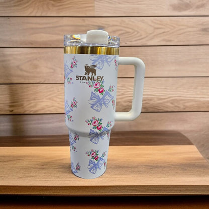 Stanley Love Shack Fancy 40oz Tumbler – Holiday Rosa Beaux Blue